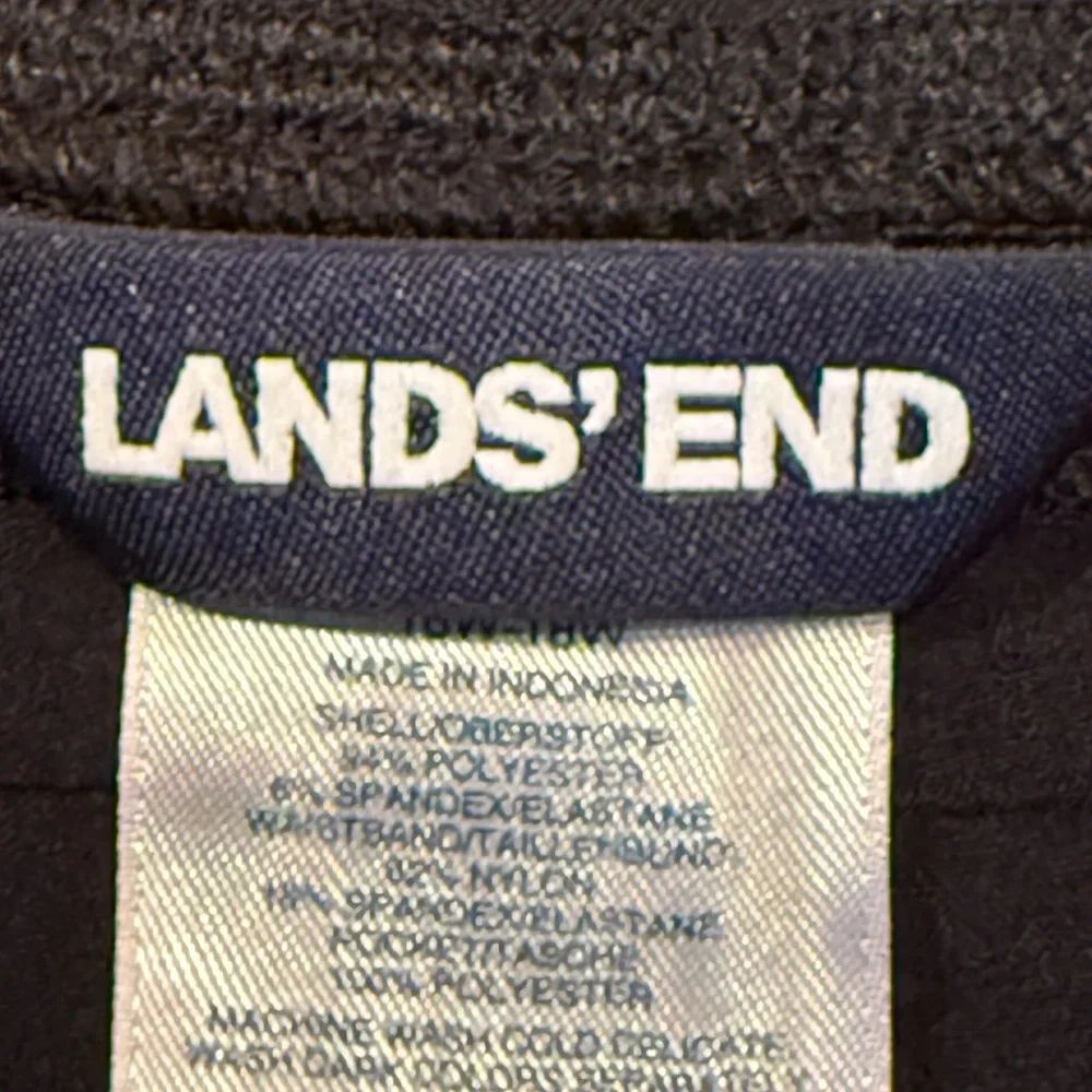 Lands End Womens Athleisure Pants High Rise Wide Leg Full Length Blk Pockets 1X‎ - Picture 4 of 12